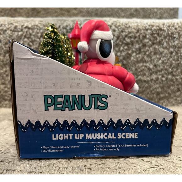 Peanuts Snoopy Puffer Jacket Light Up Musical Scene - Picture 3 of 6